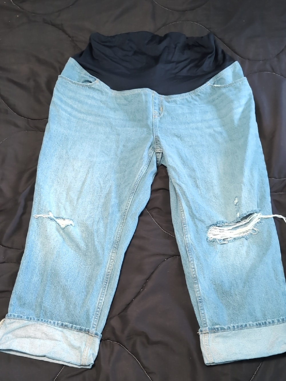 Isabel Light Wash Cropped Vintage Straight Jeans Maternity